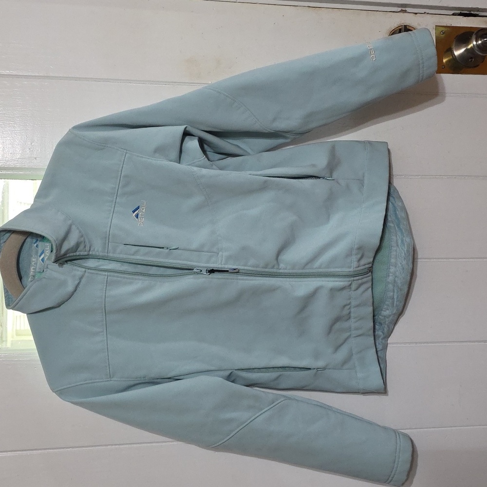 Denali Womens Zip Up Jacket Light Aqua Pockets Lightweight Sz‎ M EUC